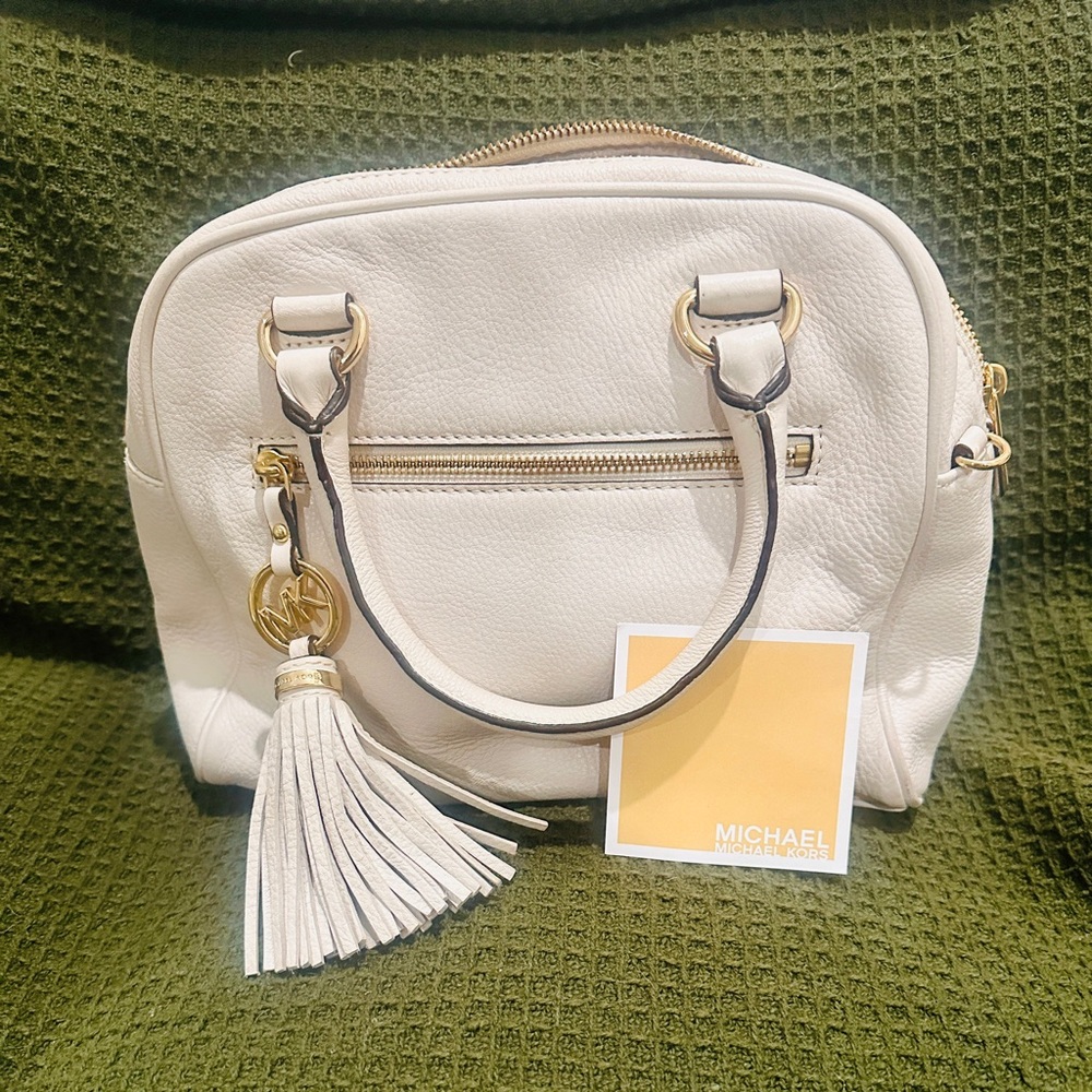Michael Kors White Leather Handbag